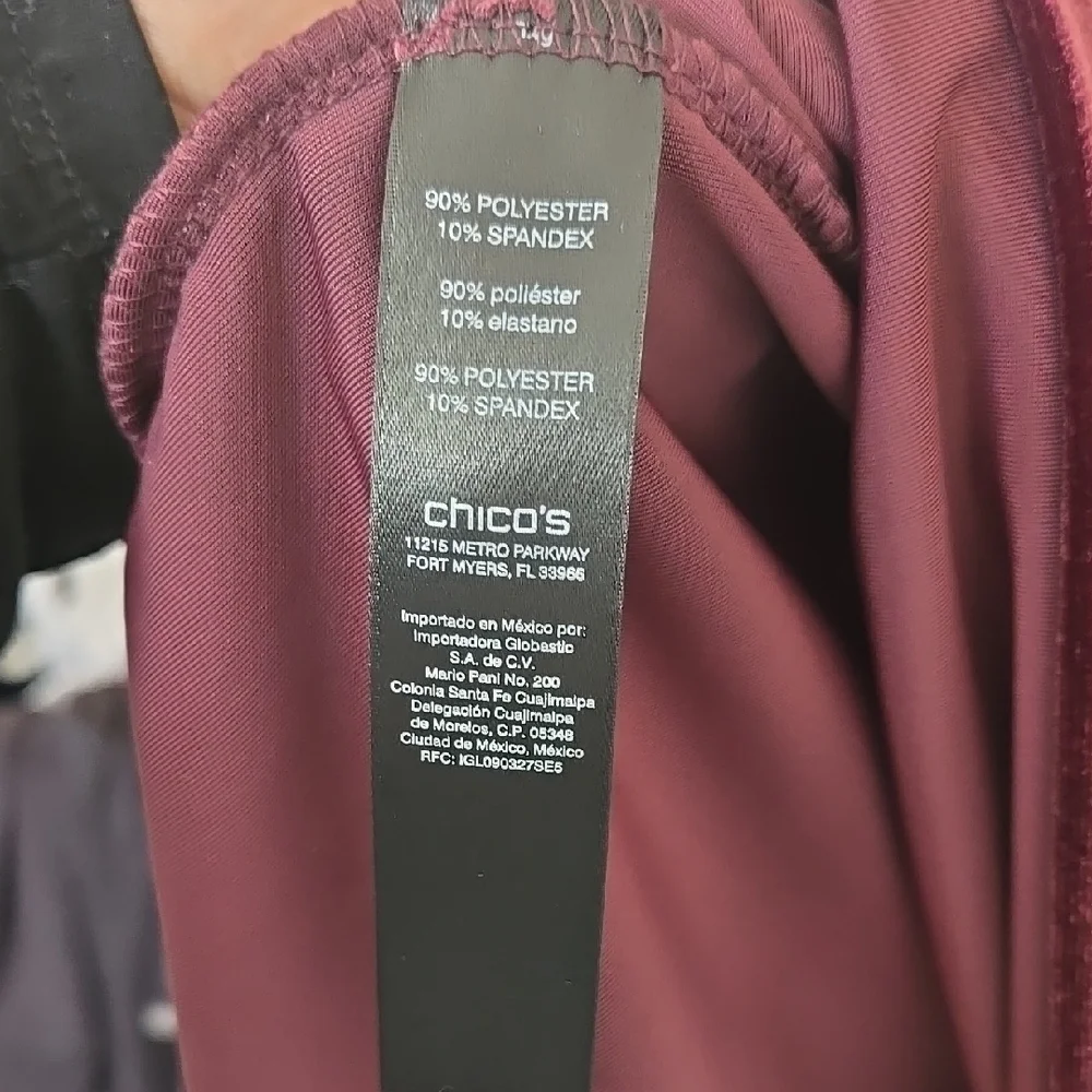 CHICO'S Velvet Tank Top in Deep Burgundy - Picture 7 of 9
